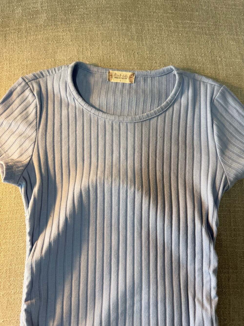 Altar'd State Ribbed Ruched Mini Dress Light Blue Size S - Picture 2 of 4